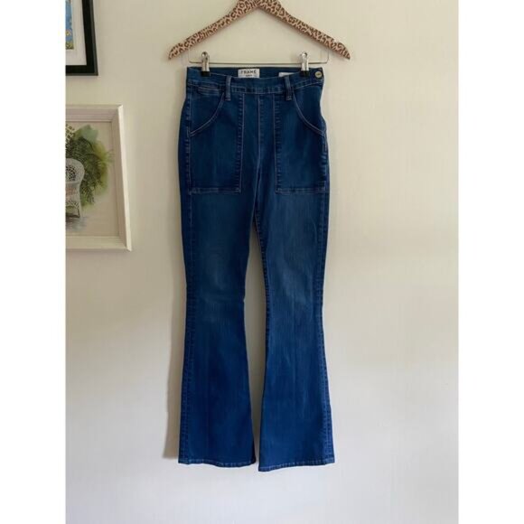 FRAME Le Flare de Francoise Flare Jeans in Larrabee Size 27 - Picture 4 of 10